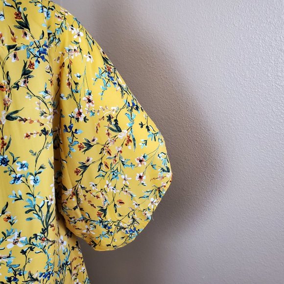 TYSA Yellow Floral Kimono Cardigan~Size 0/1 - Picture 6 of 9